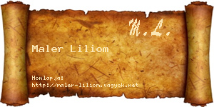 Maler Liliom névjegykártya